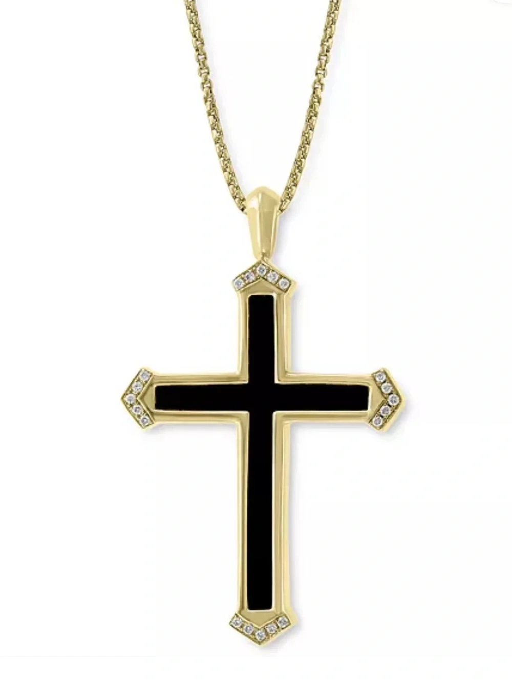 EFFY Men's Onyx & Diamond (1/10 ct. t.w.) Cross 22